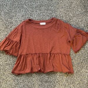 Altar'd State Babydoll Rust Blouse